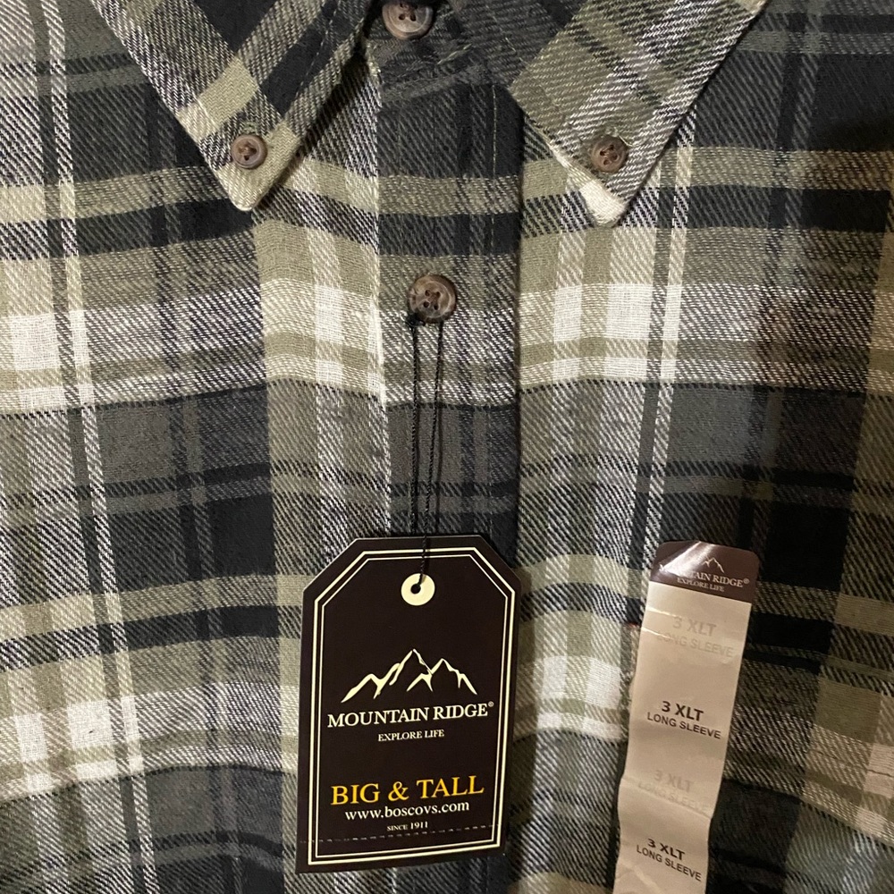 MOUNTAIN RIDGE MENS FLANNEL SHIRT SIZE 3XLT